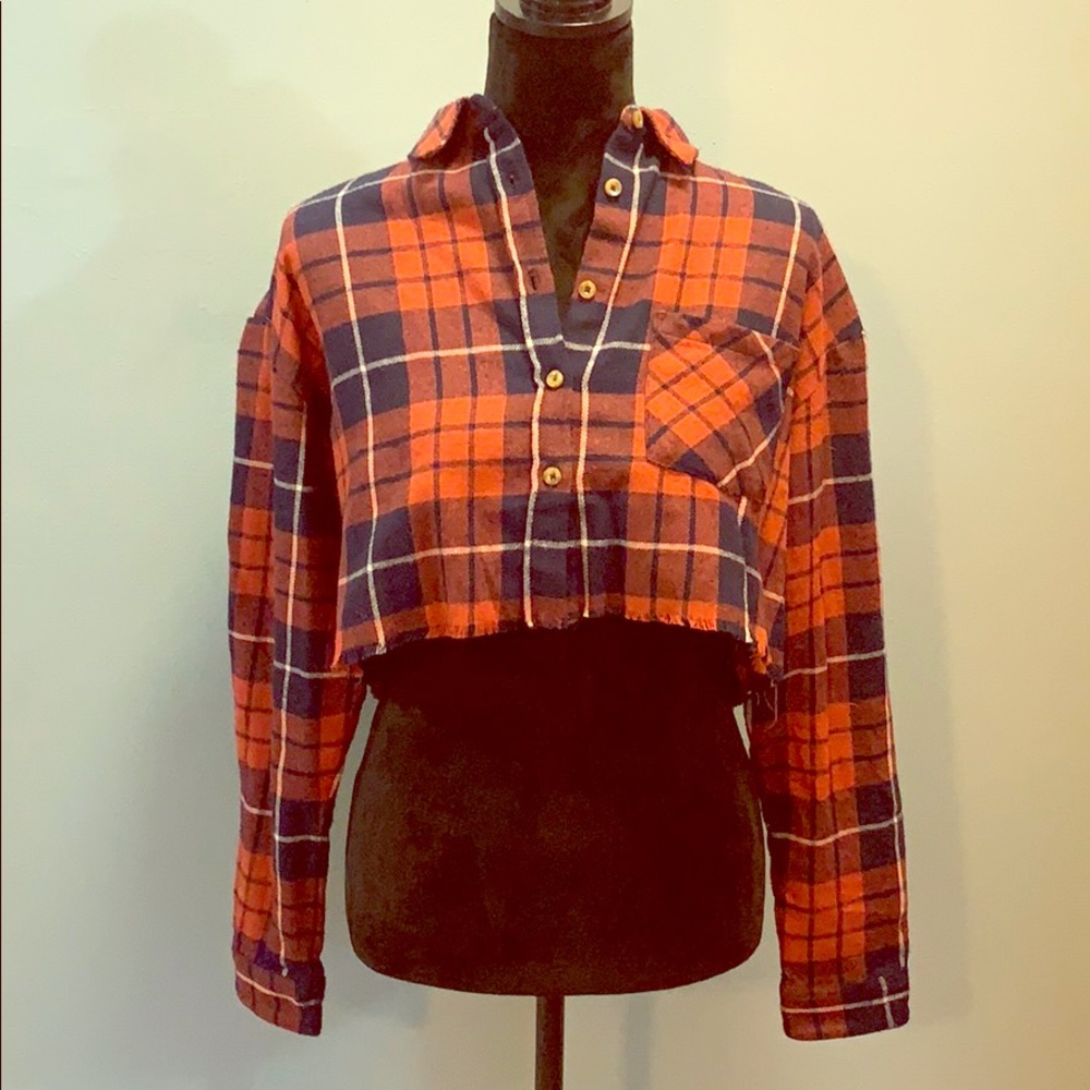 flannel crop top